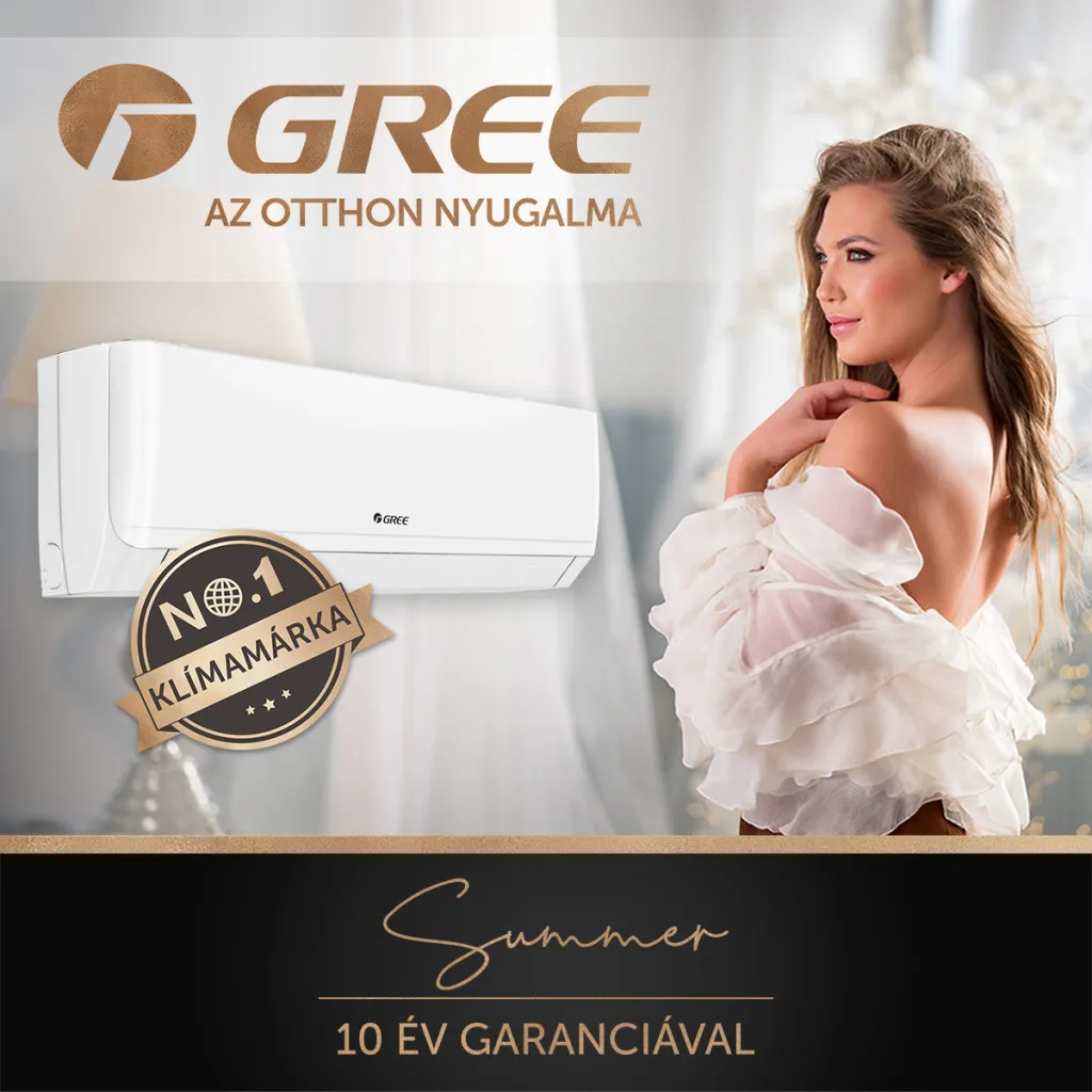 Gree Summer (GWH12AGB-K6DNA2A) oldalfali monosplit klíma (3,2 kW)